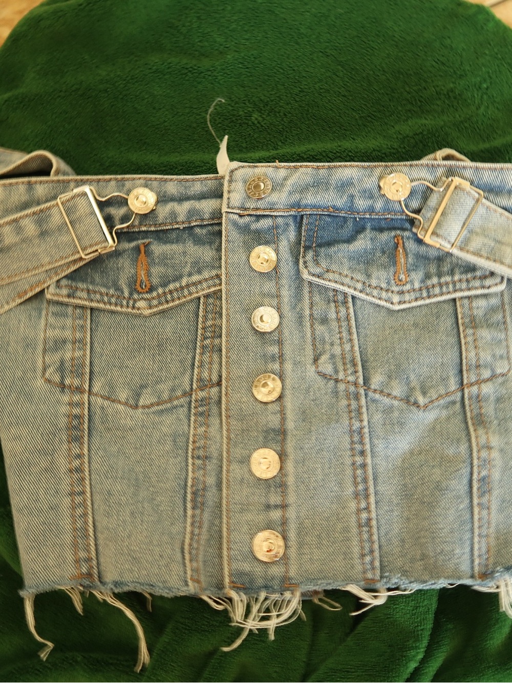 Light Blue Denim Corset-Style Jeans Top - Picture 5 of 8